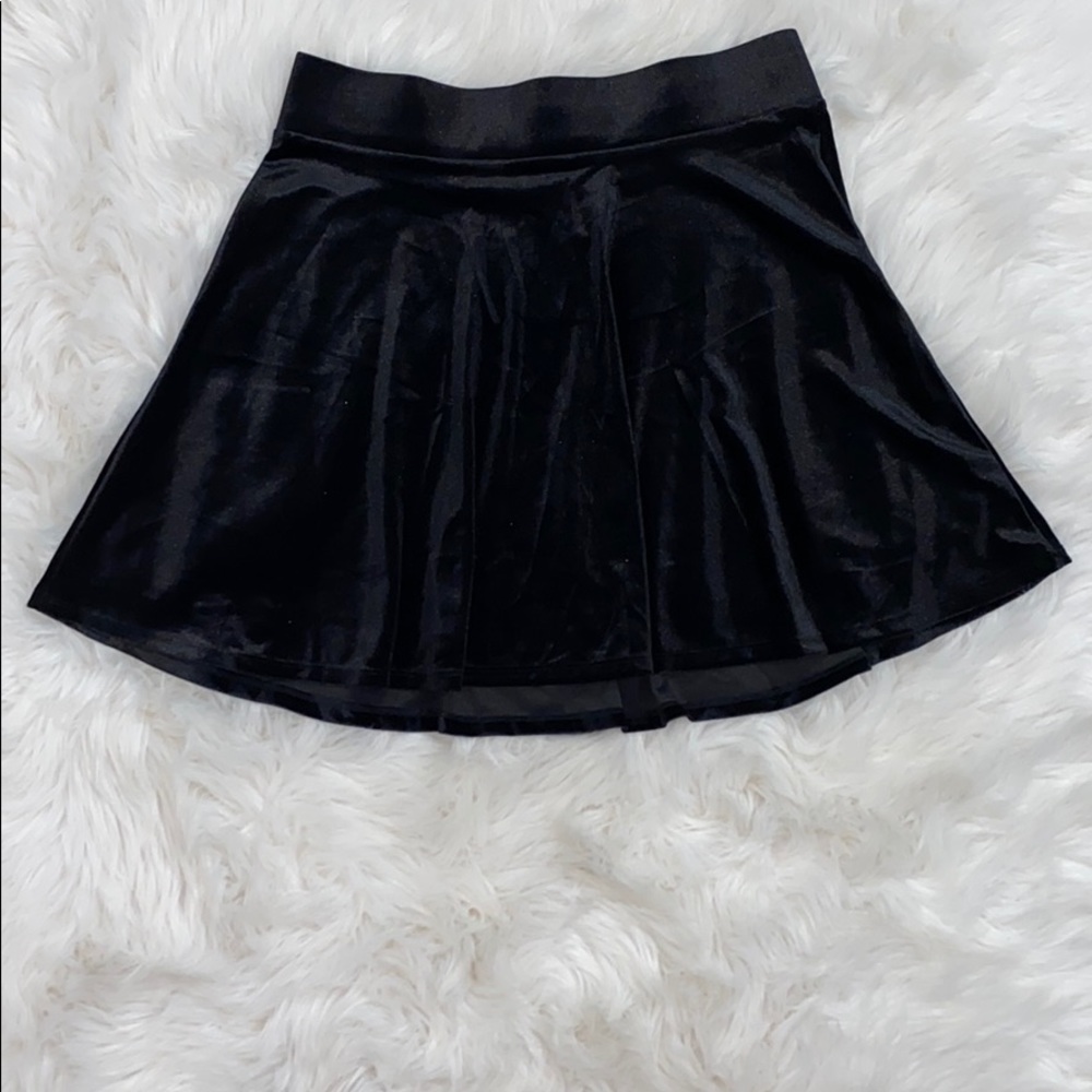 Velvet mini skirt